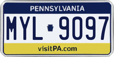 PA license plate MYL9097