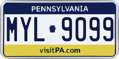 PA license plate MYL9099