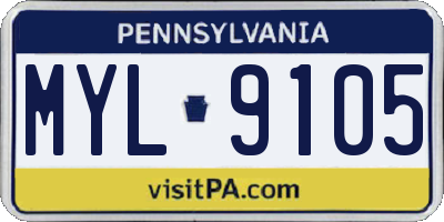 PA license plate MYL9105