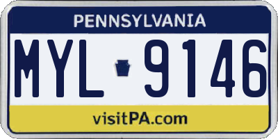 PA license plate MYL9146