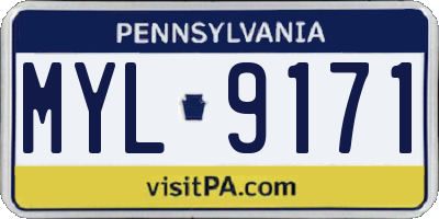 PA license plate MYL9171
