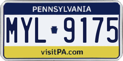 PA license plate MYL9175