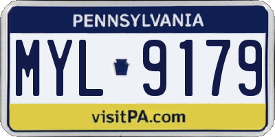 PA license plate MYL9179