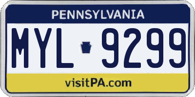PA license plate MYL9299