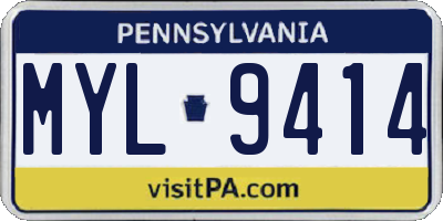 PA license plate MYL9414