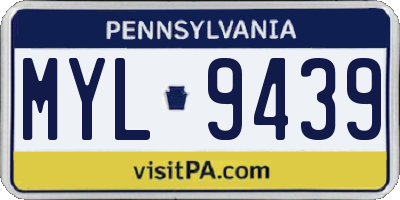 PA license plate MYL9439