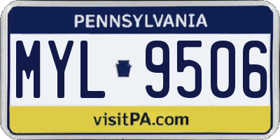 PA license plate MYL9506