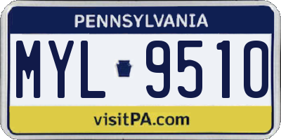 PA license plate MYL9510
