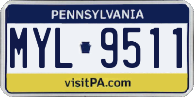 PA license plate MYL9511