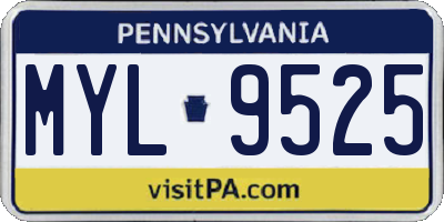 PA license plate MYL9525