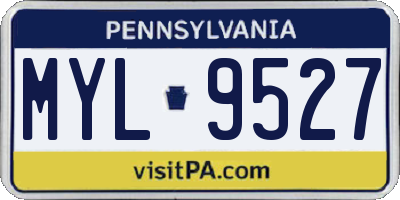 PA license plate MYL9527