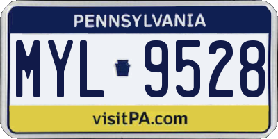 PA license plate MYL9528