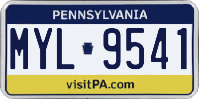 PA license plate MYL9541