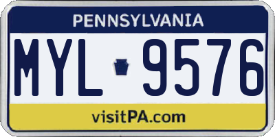 PA license plate MYL9576