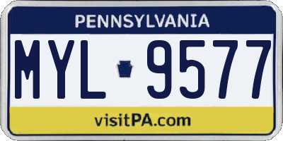 PA license plate MYL9577