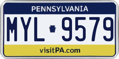 PA license plate MYL9579