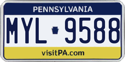 PA license plate MYL9588