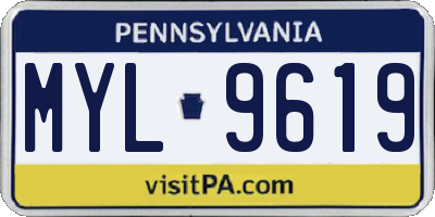 PA license plate MYL9619