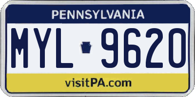 PA license plate MYL9620