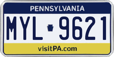 PA license plate MYL9621