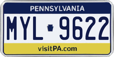 PA license plate MYL9622