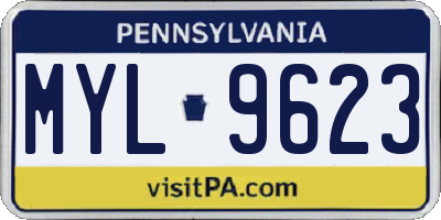 PA license plate MYL9623
