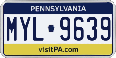 PA license plate MYL9639