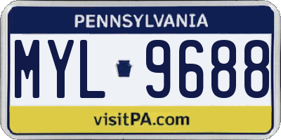 PA license plate MYL9688