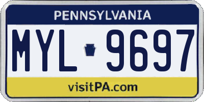 PA license plate MYL9697