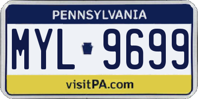 PA license plate MYL9699