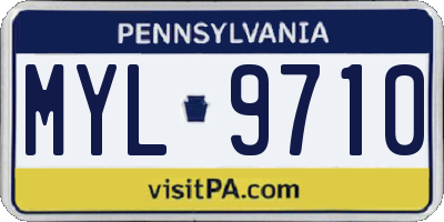 PA license plate MYL9710