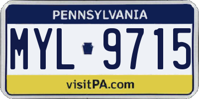 PA license plate MYL9715