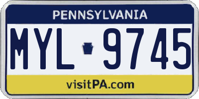 PA license plate MYL9745