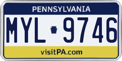 PA license plate MYL9746
