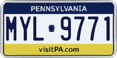 PA license plate MYL9771