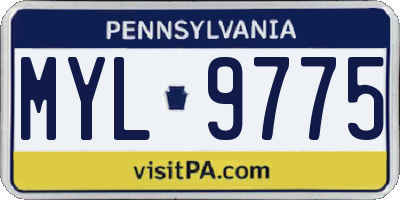 PA license plate MYL9775