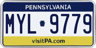 PA license plate MYL9779