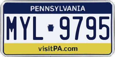 PA license plate MYL9795