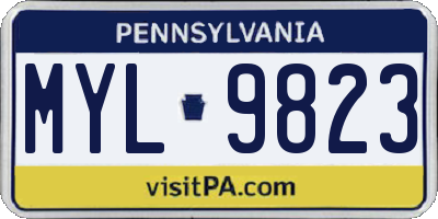 PA license plate MYL9823