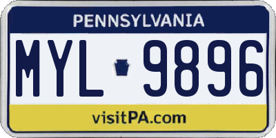 PA license plate MYL9896