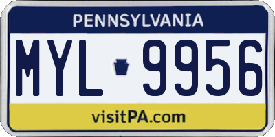 PA license plate MYL9956