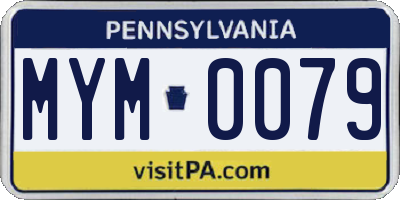 PA license plate MYM0079