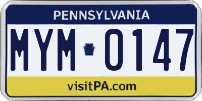 PA license plate MYM0147