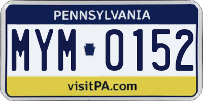 PA license plate MYM0152