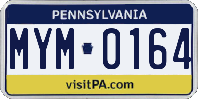 PA license plate MYM0164
