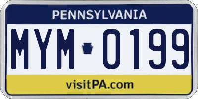 PA license plate MYM0199