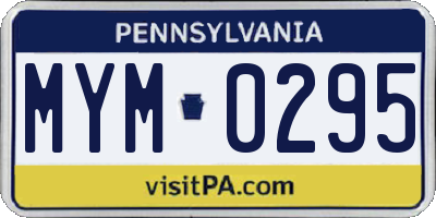 PA license plate MYM0295