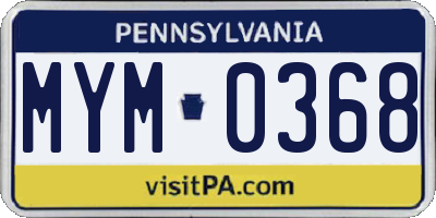 PA license plate MYM0368