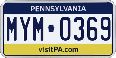 PA license plate MYM0369