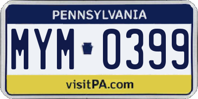 PA license plate MYM0399